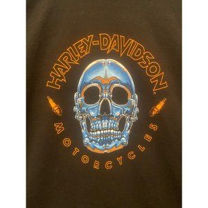Harley-Davidson H-D T-Shirt Pacific Junction Iowa 2022 Blue Metal Skull 5XL